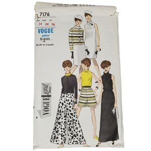 Vintage 60s Vogue Coordinates Pattern 7176 Special Design Dress Culotte 14 Uncut